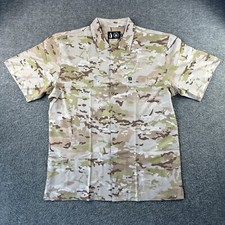 TACHUNTFISH AOR1 Mojito Camouflage Camo Button Short Sleeve Shirt Men's XXL 2XL