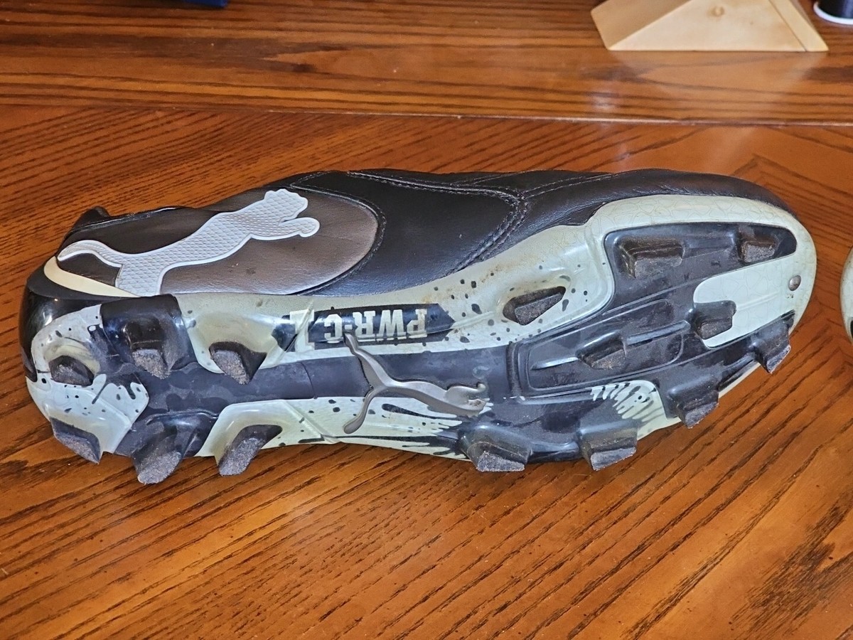 プーマスパイクPWR-C1 Mens PUMA PWR-C1 Black Grey Soccer Cleat Football US 8.5