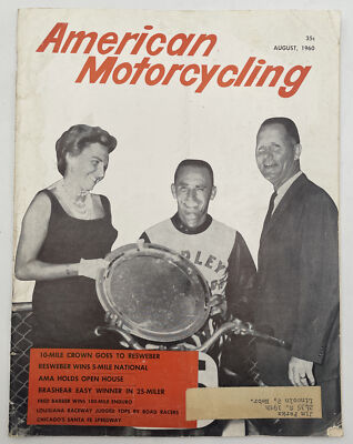 American Motorcycling Magazine Harley-Davidson HD August 1960 Vintage