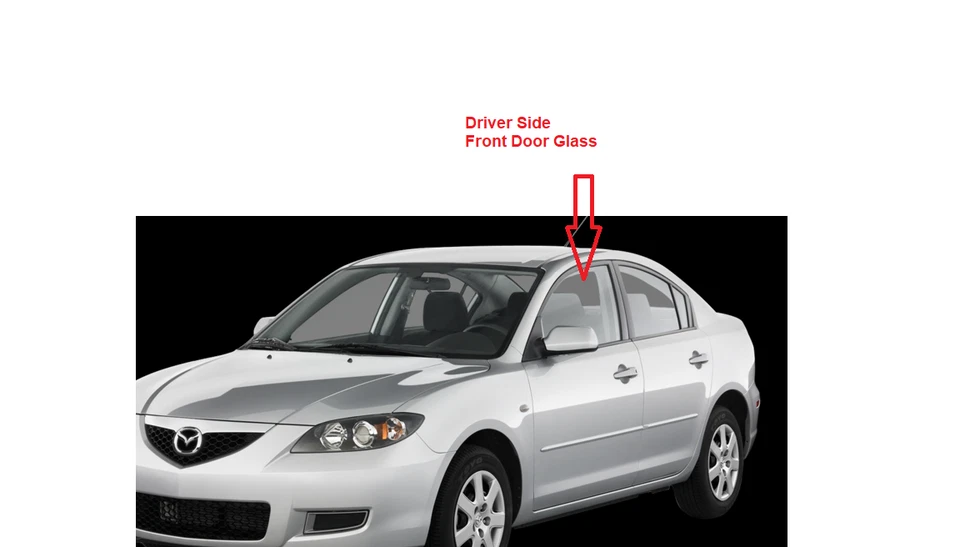 Fits 2004-2008 Mazda 3 Driver Side Left Front Door Window Glass Foto 2 de 3