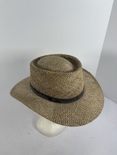 Stetson Straw Western Hat Vented Weave Wide Brim Cloth Jacket Inner Band S/M