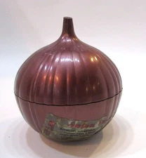 Vintage 1960's Hutzler Brand Purple Hard Plastic 2 pc Onion Shaped Fridge Saver