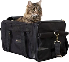 Sherpa Delta Deluxe Airline Approved Travel Pet Carrier, Black - Size Medium Pet
