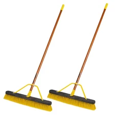 Job Site 24 In. Multi-Surface Indoor/Outdoor Push Broom (2-Pack) NEW
