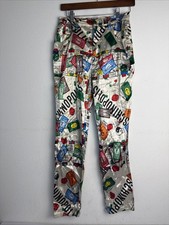 Vintage MOSCHINO "MOSCHINOPOLI" BOARD GAME PRINTED JEANS Size 34 / US 26