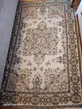Beautiful Vintage Cream/Blue/Lilac/Brown/Green Embroidered Rug/Wall Hanging