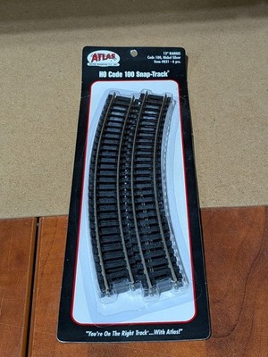 Atlas - #831 - HO Scale - Code 100 Nickel Silver - 15'' Radius Curve (6) - NOS