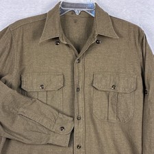VTG 1952 Canadian Military Wool Field Officer Shirt Mens 15 M Brown Korean War