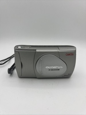 Olympus D-520 ZOOM 2.0 Megapixel Digital Camera Memory Card Gray Tested Working