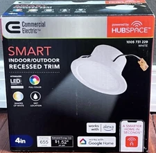 Commercial Electric 4 in Wireless Smart Hubspace LED Recessed Light Trim - White