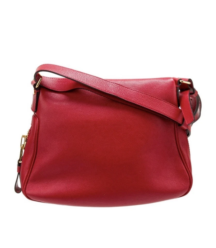 Bolsa de couro vermelha sólida Tom Ford - Imagem 3 de 4