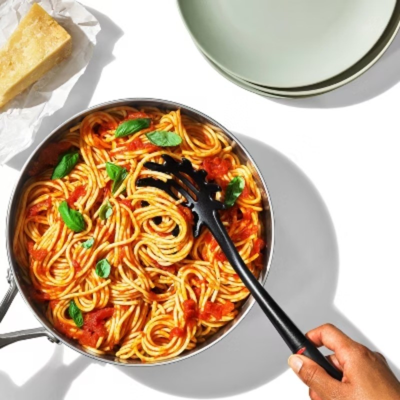 OXO 3pc Nylon Utensil Set Kitchen Utensils Includes Pasta Spoon & Slotted Turner