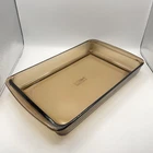 Vintage Pyrex 233-N Amber Brown Glass Baking Pan Casserole Dish 13"x 9”x 2” 3QT
