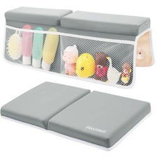 Bath Kneeler Elbow Rest Pad Set Thick Quick Dry Large Grey Toy Organizer