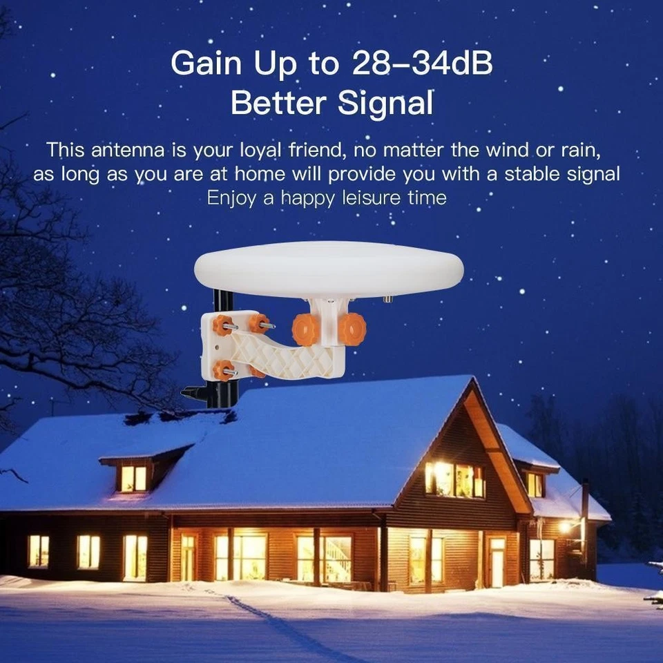 150 Miles 360° Omni-directional Amplified TV Antenna Digital HDTV Leadzm New - Image 2 of 4
