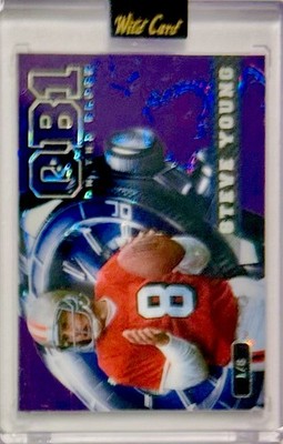 2024 Wild Card QB1 On The Clock Steve Young 1/8 Purple Holo Foil Purple Face