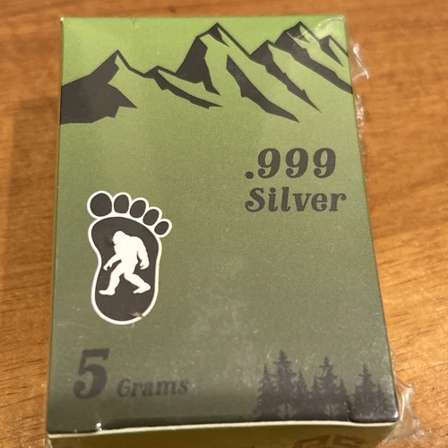 5-gram .999 Fine Silver Sasquatch Bigfoot Bar by Pan Silver Company New