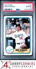 1981 FLEER #131 MIKE SCIOSCIA RC DODGERS PSA 10