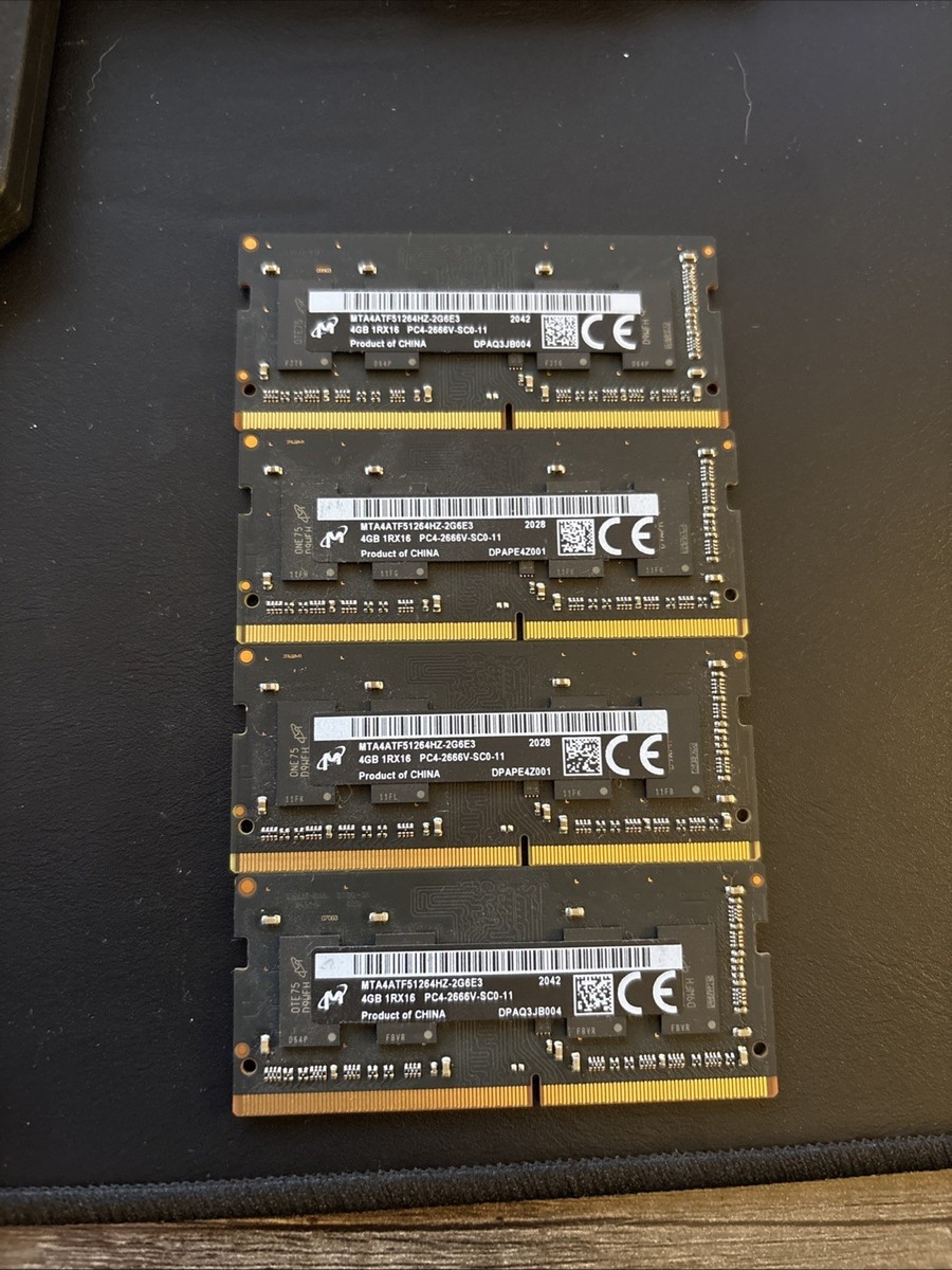 16GB (4x4GB) Micron DDR4 2666MHz PC4-2666V Laptop RAM Memory SO