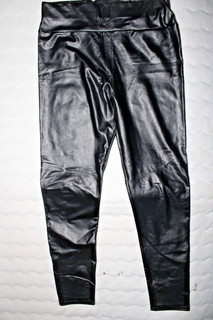 black leather PU leggings wide waist size 2XL (44) soft cuddly