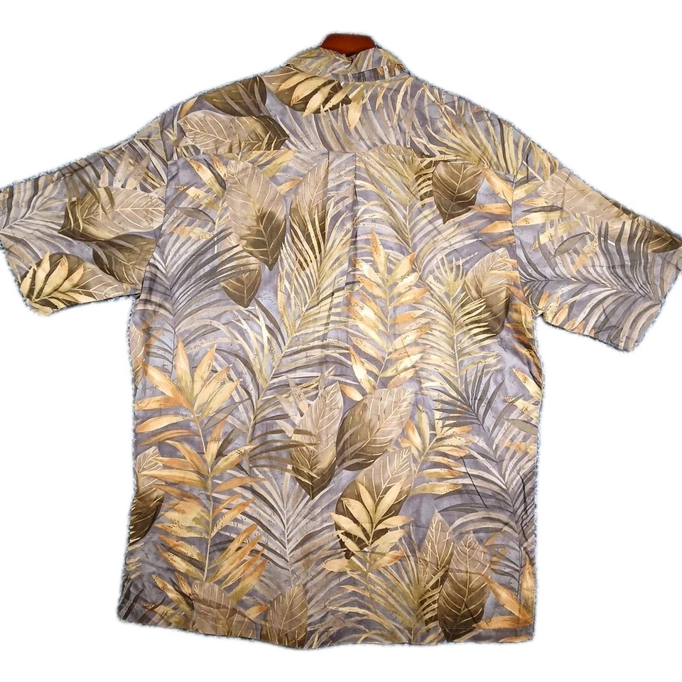 Рубашка мужская Tori Richard L гавайская с цветочным рисунком коричневая с коротким рукавом на пуговицах - Изображение 2 из 4