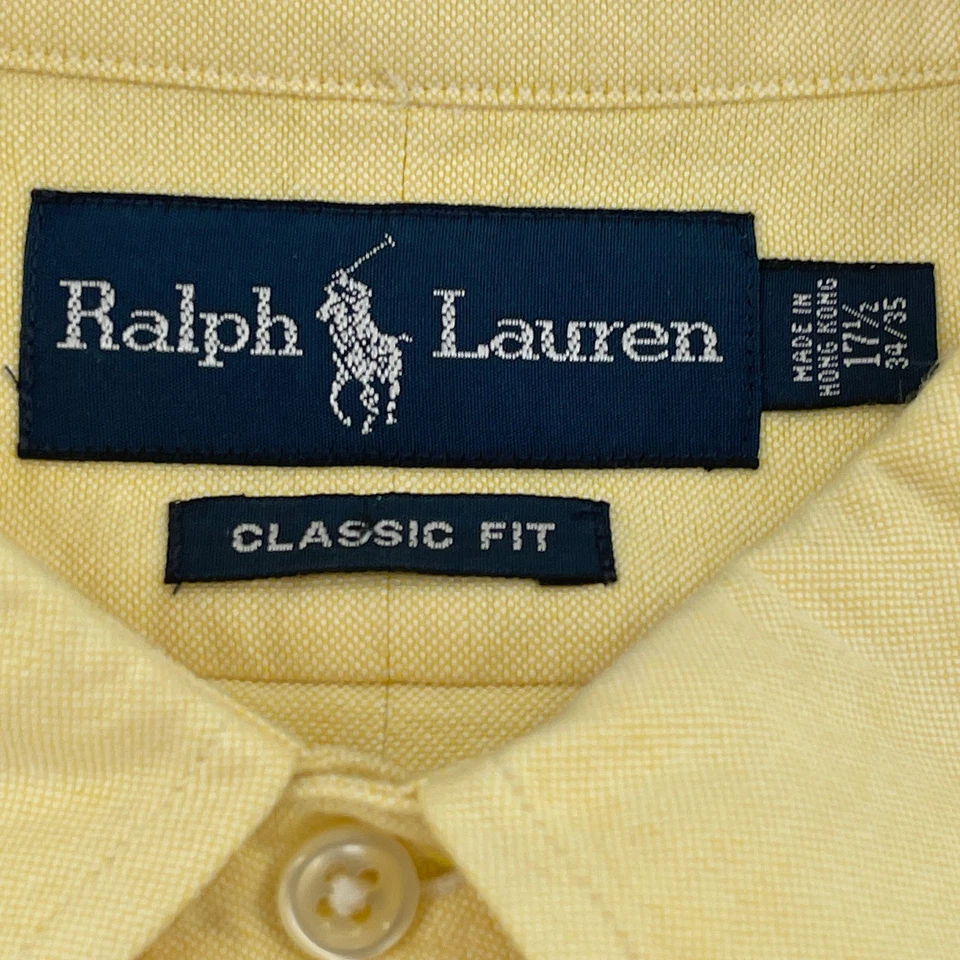 Camisa amarilla Ralph Lauren calce clásico para hombre 17 34/35 con conjunto de corbata Brooks Brothers Foto 4 de 4