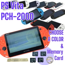 PS Vita PCH-2000 Sony PlayStation Console + USB Cable Select Rank /Memory Card