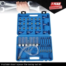 6 Cylinder Diesel Injector Flow Meter Tester Common Rail Adaptor Test Tools Kit