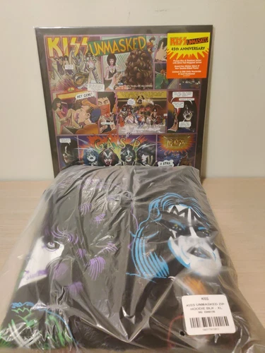 KISS Unmasked 45th Anniversary Picture Disc + Unmasked Zip XL Hoodie  LE /500