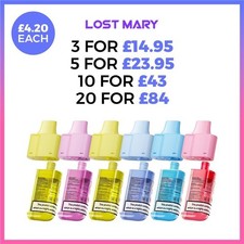 Lost Mary BM6000 Pods Prefilled Replacement Refills | 6000 Puffs | 48 Flavours