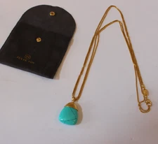 Julie Vos  Savannah Veined Turquoise Pendant Necklace