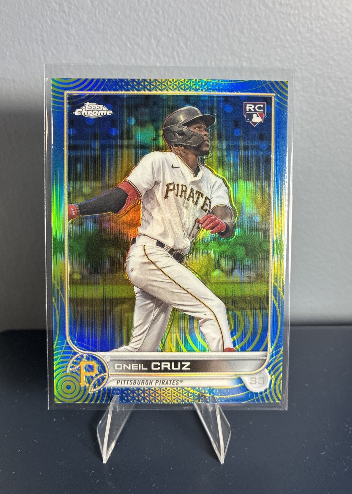 2022 Topps Chrome - Oneil Cruz #128 Sonic Blue Yellow Pulse /75 RC