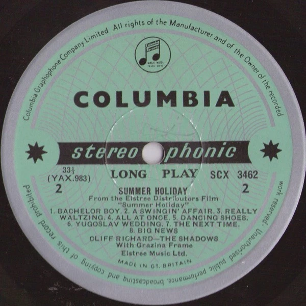 CLIFF RICHARD & THE SHADOWS Summer Holiday Vinyl Record LP Columbia 1963 Stereo - Image 3 of 4