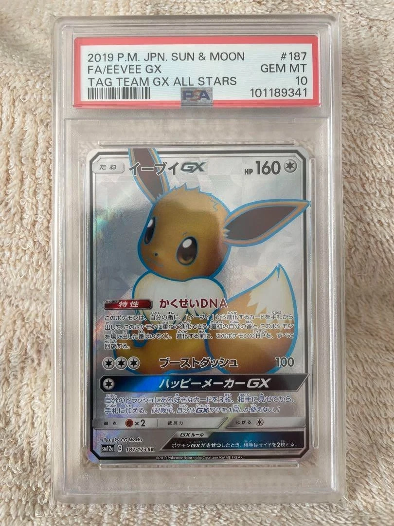 PSA 10 Eevee GX 187/173 SR Pokemon Card Tag Team GX All Stars