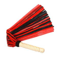 Genuine Leather Flogger 50 Tail s Red & Black Flogger Heavy Duty Whip Handmade