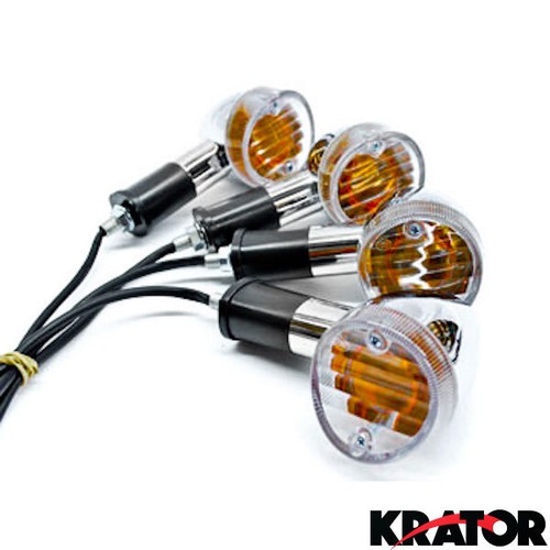 4 x Chrome Amber Metal Bullet Turn Signals for Harley Cruiser Chopper Cafe Racer - Picture 2 of 5