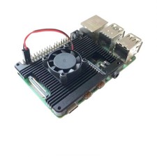 For Raspberry Pi 4 Model B Embedded Armor Aluminum Alloy Heatsink with Fan