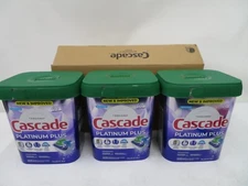 3 packs Cascade Platinum Plus ActionPacs Dishwasher Detergent, Fresh Scent,47 ct