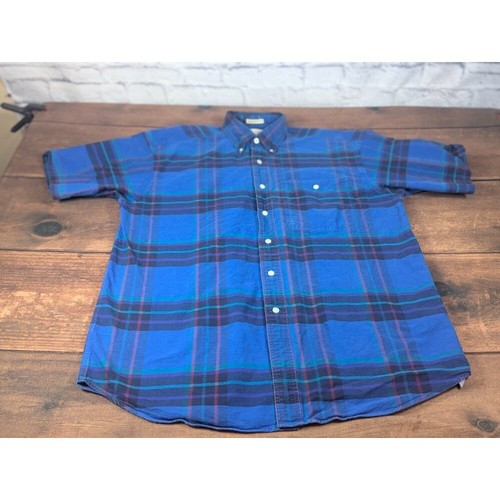 Arrow River Brand Plaid Short Sleeve Button Up Casual Shirt Size Large