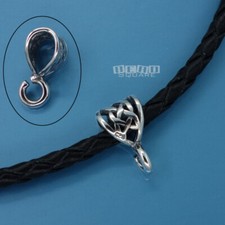 Oxidized Sterling Silver Openwork Web Pendant Bail Connector w/ Open Loop 33470