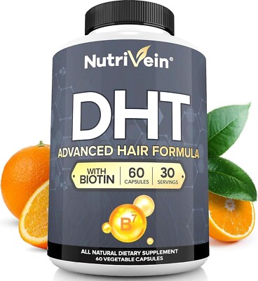 Nutrivein DHT Blocker with Biotin - Boosts Hair Growth & New Follicle Growth