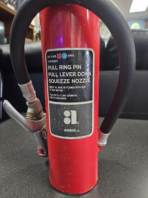Vtg 1970s Ansul Dry Chemical Fire Extinguisher B-C Big Red Pressure Cartridge
