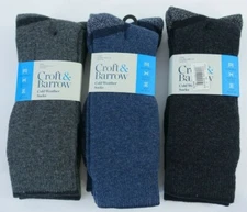 Croft Barrow Men Wool Crew Socks Cold Weather Tech Antimicrobial Odor 4 Pair