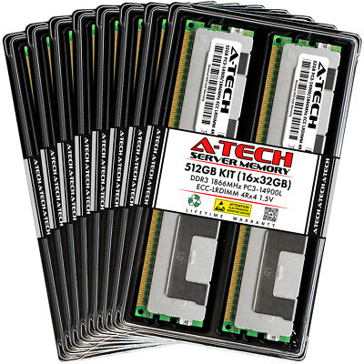 512GB 16x 32GB PC3-14900L LRDIMM Supermicro X9QRi-F Memory RAM