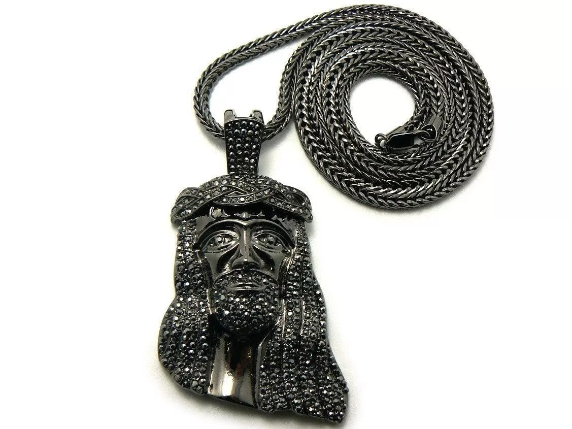 Black jesus necklace deals