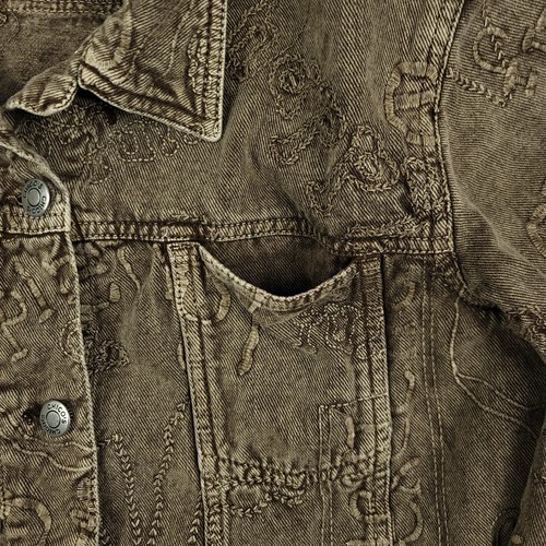 Vintage Chicos Design Jacket Womens 1 Brown Cotton Embroidered Button Up Pockets - Picture 7 of 10