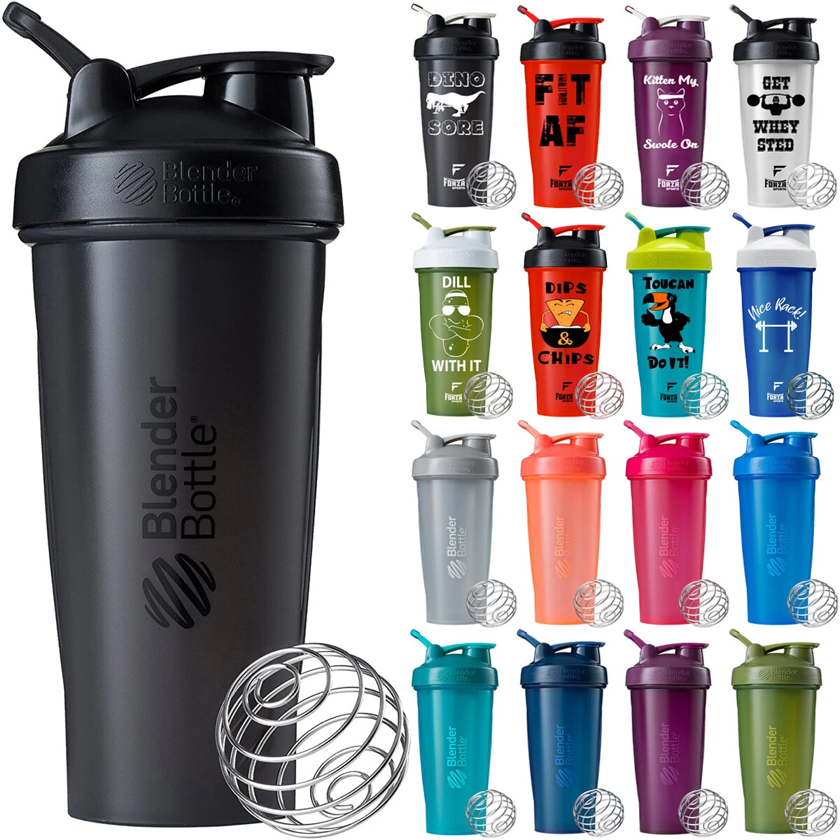 Protein Powder Blender Bottle, 28 oz Shaker Bottle