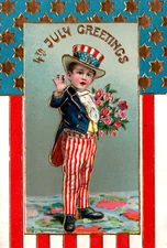 4th Of July Uncle Sam Patriotic Postcard