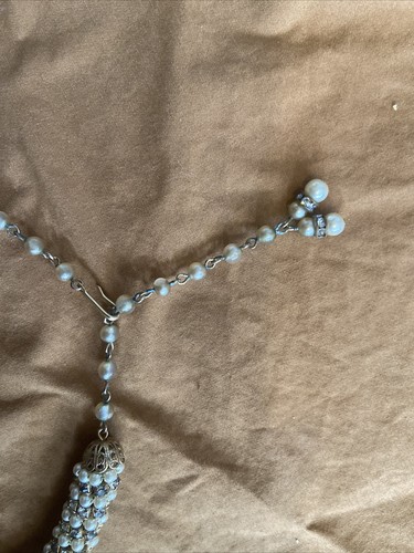 Vintage Designer Faux Pearl and Rhinestone Wrapped Choker And Bracelet B - 第 10/12 張圖片