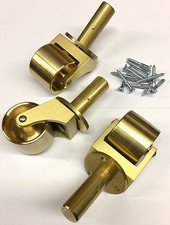New Set of 3 Solid Brass Grand/Baby Grand Piano Casters 1 7/8" Wheel